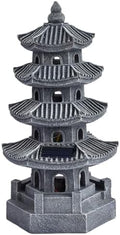 Pagoda Garden Statue Solar Powered Pagoda Lantern Resin Outdoor Zen Japanese Garden Decor for Balcony, Patio, Porch, Yard 11.4x4.7x4.7 inch Grey by Unknown