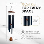 Memorial Wind Chimes for Outside — Sympathy Gift for Loss of Loved One, 36" Aluminum Pipe & Solid Pine Wood Windchimes, Deep-Toned, Includes Keepsake Letter & Keychain — Porch Decor - Image 3