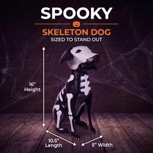 Evergreen Garden Halloween Skeleton Dog, 16" Metal Dog Animal Statue, Indoor and Outdoor Halloween Decoration for Garden Yard Lawn Party - Image 4