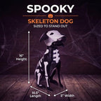 Evergreen Garden Halloween Skeleton Dog, 16" Metal Dog Animal Statue, Indoor and Outdoor Halloween Decoration for Garden Yard Lawn Party - Image 4