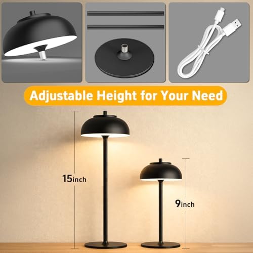 Cordless Table Lamps Rechargeable,Battery Operated Light LED 2 Pack - Image 4