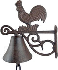Rooster Scrolls Farm Dinner Bell Cast Iron Wall Mounted Rustic Country Western -cirasanyoe by Unknown