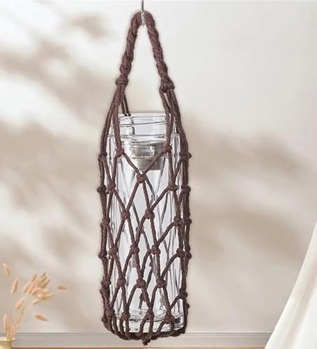Mason Jar Hangers 10pcs Hand Woven Water Cup Mesh Bag Manual Weave Bottle Cover Can Be Suspended Multiple Colors Umbrella Storage For Hanging Bottle(Black) - Image 6