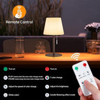 Gewiny Shower Lamp Battery Operated Outdoor Table Lamps Cordless Waterproof LED Dimmable Warm White and RGB Table Lamps Rechargeable Lamp Outdoor Lamps for Patio/Bathroom（Wood Grain） - Image 6