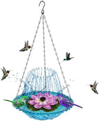 Hanging Solar Bird Bath Fountain, Hanging Bird Bath with Solar Fountain Pump, Bird Bath Fountain, Solar Powered Metal Bird Bath Bowl for Outdoor Garden Backyard Patio by PerGar