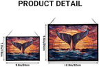 Whale Tail Splashes Under Sunset Sky Rectangular Stained Glass Suncatcher – Hanging Window Panel with Animal & Nature Scene – Vibrant Glass Art Gift for Wildlife, Fantasy, Nature Lovers wwsLLc - Image 4