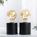 JHY DESIGN Set of 2 Black Metal Table Lamp Battery Powered 7" Tall Cordless Lamp Light with Edison Style Bulb Battery Operated Great for Living Room Bedroom Weddings Parties Indoors Outdoors by JHYDESIGN