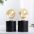 JHY DESIGN Set of 2 Black Metal Table Lamp Battery Powered 7" Tall Cordless Lamp Light with Edison Style Bulb Battery Operated Great for Living Room Bedroom Weddings Parties Indoors Outdoors by JHYDESIGN