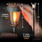 FoxFlame Classic Solar Pathway Lights Outdoor Waterproof, Patented Effect - Image 3