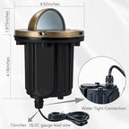 LumStory 4-Pack Brass Well Lights 12V Low Voltage Landscape Lighting LED Landscape Light Outdoor in Ground Lights with MR16 GU5.3 Bulb 5W 3000K Warm White(Beacon Top) - Image 2