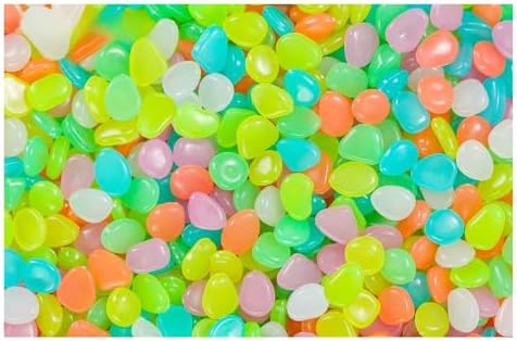 Decorative Rocks 500pcs Luminous Stones Glow in The Dark Rocks Outdoor Decorative Stones Garden Pebbles Glowing Rocks DIY(Color5) by Unknown