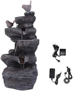Resin Stone Imitation Waterfall with LED Lights Tabletop Water Fountain Desktop Waterfall Fountain Relax Decor for Home Office - Image 2