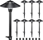 SUNVIE 3W Low Voltage Pathway Lights, 8-Pack 3000K 12-24V Classic Aluminum by SUNVIE