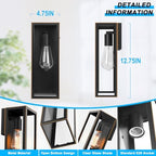 VerRon Outdoor Wall Light Fixtures, Modern Exterior Wall Lanterns, 2-Pack - Image 3