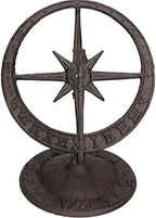 AB Tools Armillary Sundial Ornament Cast Iron Garden Feature Statue Clock Metal Compass - Image 2