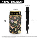 Poceacles Solar Pathway Lights Outdoor Grave Solar Lights Outside Waterproof Cemetery Flameless Candles Outdoor Grave Candle Markers Eternal Decor, Butterfly Floral Print Black, Pack of 6 - Image 7