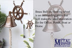 The Metal Magician Steering Wheel Wall Mounted Solid Brass Bell for Dinner, Indoor, Outdoor, School, Bar, Reception & Church - 4 Inch - Image 4