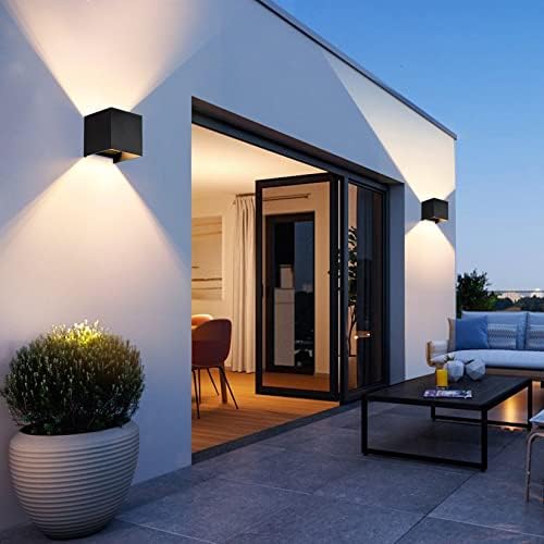 2 Pcs G9 Outdoor Wall Lights Exterior/Interior Wall Sconces Up and Down Lights IP65 Waterproof Modern Outdoor Lighting Square Aluminum Black 3000K Warm Lights Replaceable bulb, Adjustable Light Angle - Image 3