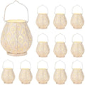 TRIROCKS Set of 12 Moroccan Decorative Lamps 8'' High Battery Powered Cordless Lamp Metal Table Lamps with Fairy Lights Bulb for Home Room Garden Yard Party Events Tabletop Indoor Outdoor(White) by TRIROCKS