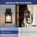 12'' Outdoor Porch Light, Matte Black Outdoor Wall Lantern Aluminum - Image 3
