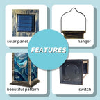 Solar Lantern Leaded Glass Whale Art Dreamy Outdoor Waterproof Garden Hanging Lantern Solar Powered Lighting Outside Solar Light for Patio Yard Camping, Gifts for Women Mom - Image 5