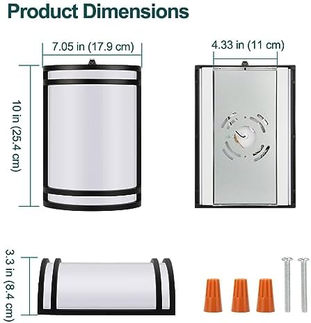 kadision Dusk-to-Dawn LED Wall Sconce, 3000K/4000K/5000K, 2-Pack - Image 6