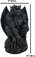 Ebros Kong Giant Primate Winged Gorilla Gargoyle Crouching On Rock Statue Medieval Renaissance Gothic Decorative Figurine 6.5" Tall Gargoyles Notre Dame Stoic Creatures Stone Devils Macabre Decor - Image 3