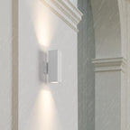 mirrea 12" Modern Outdoor Porch Light in 2 Lights, Matte White, 2 Pack - Image 7