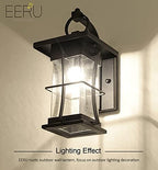 Dusk to Dawn Outdoor Wall Lantern Exterior Light Fixtures Wall Mount Porch Light with Photocell Sensor Waterproof Outside Wall Lights for House, Patio, Garage, Black with Seeded Glass - Image 3