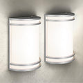 ASD LED Outdoor Wall Sconce, Dusk to Dawn 3000K 4000K 5000K Nickel 2 Pack by ASDLightingCorporation