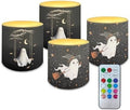 Halloween Day Flameless Candles Battery Powered LED Pillar Candle Tealight with Remote Timer Color Changing Control for Indoor Outdoor Home Decor Set of 4, Ghost by WelcometoLuarisgur