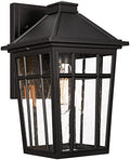 Darkaway Outdoor Sconce Lights Wall Light Fixtures, 14inch Large Porch Light Outdoor Wall Anti-Rust Waterproof Aluminum with Glass Exterior Light Fixture for Patio Yard Doorway Garage (Large, Black) by Darkaway