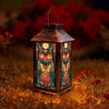 Solar Lantern Mid Century Stained Glass Owl Outdoor Waterproof Garden Hanging Lantern Solar Powered Lighting Outside Solar Light for Patio Yard Camping, Gifts for Women Mom by Unknown