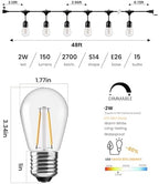 Svater 144 FT Outdoor String Lights 2W LED Outside Edison Waterproof ETL - Image 4