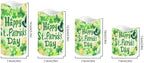 Happy Saint Patrick's Day Flameless Candles LED Pillar Candles Battery Operated Candles with Remote and Timers Color Changing Electric Fake Plastic Candles Green Leaf - Image 2