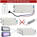 2-Pack 50W RGB LED Floodlight Chip, SMD2835 AC 220V, Color Changing Light Beads for Outdoor Spotlights & DIY Lighting(Blue LED Chip) - Image 7