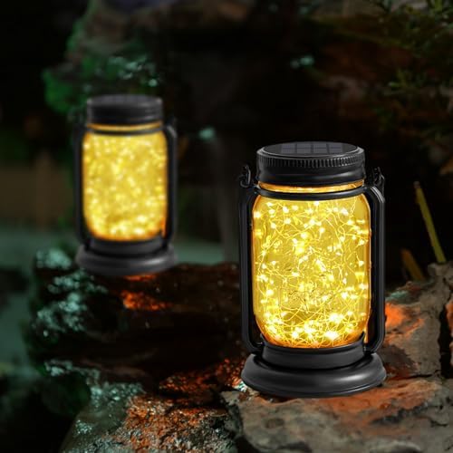 4Pack Mason jar Lanterns& 2Pack Solar Replacement Tops - Image 5