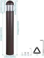 Commercial LED Bollard Path Lights 24W/19W/14W Watt Tunable 3000K/4000K/5000K Color Selectable 140LM/W 120-277V Dimmable 42" Modern Landscape Lighting for Garden Pathway UL Listed (type 4) - Image 3