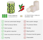 Battery Operated Candles with Timer 4 Pack Green Skull Lemon Flameless LED Candles Bulk with Remote for Home Decoration Electric Plastic Pillar Lights - Image 4