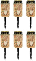 Poceacles Solar Lights Outdoor Solar Powered Cemetery Stake Candle Grave Lamp Landscape Lighting Grave Flameless Candle for Autumn Decor, Retro Gnome Sunflower, Pack of 6 by Poceacles