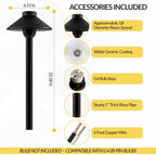 Outdoor Pathway Light – Low Voltage Landscaping Lighting (4 Pack) – Black - Image 2