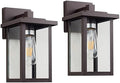 Oil Rubbed Bronze Outdoor Light Fixture, Outdoor Wall Lantern 2 Pack with Clear Water Glass, 11 Inch Outside Light for House Entryway Garage Porch by ACLand