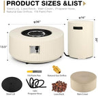 36inch Round Propane Fire Pit Table with Tank Cover Concrete - Image 2