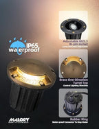 MALORY Low Voltage Landscape Well Lights,（φ126 mm Brass Top Cover 1Pack - Image 4