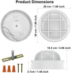 8” Bulkhead LED Light White Round,Nautical Outdoor Lights 8" LED Sauna Light Fxiture Outdoor White Round Nautical Bulkhead Lights 3000K,1500 Lumen,15W - Image 3