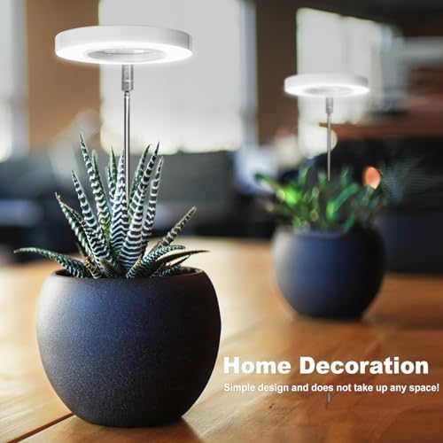 LORDEM Grow Light, Full Spectrum LED Plant Light for Indoor Plants, Height Adjustable Growing Lamp with Auto On/Off Timer 4/8/12H, 4 Dimmable Brightness, Ideal for Small Plants, 4 Packs - Image 2