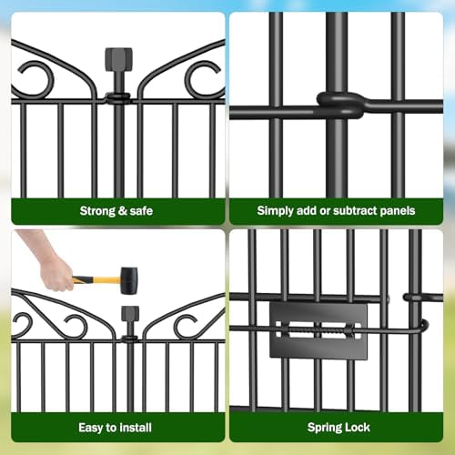 6 Panel No Dig Decorative Garden Fence with Gate 36" H x 12.1'L for Dogs - Image 6