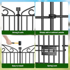 6 Panel No Dig Decorative Garden Fence with Gate 36" H x 12.1'L for Dogs - Image 6