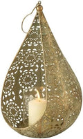 Moroccan Gold Candle Lantern, Extra Large, 13.75 Inches by WHWWholeHouseWorlds