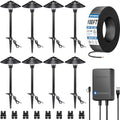 SUNVIE All-in-One LED Pathway Lighting Kit, 8-Pack Low Voltage Landscape Lights with Transformer and 100FT 16/2 AWG Wire, 3000K Waterproof Landscape Lighting with Connectors for Walkway Garden Yard by SUNVIE